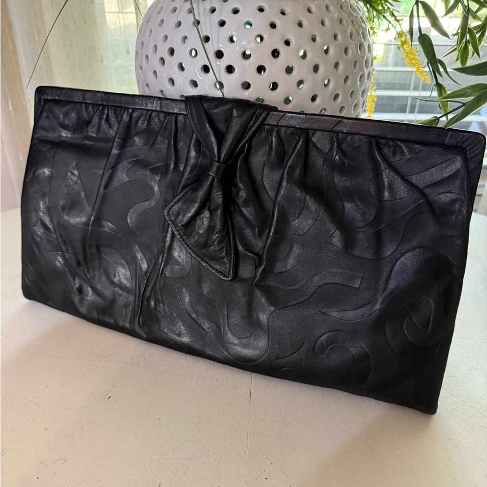 Vintage Shirl Miller Elegant Black Clutch Bag Lg